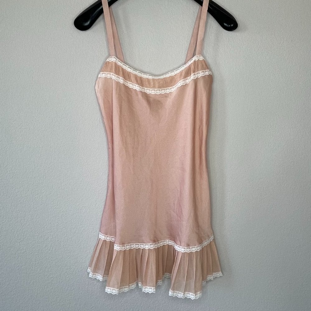 Victoria's Secret Angel RARE Small Blush Sheer White Lace Slip Babydoll Dress XS